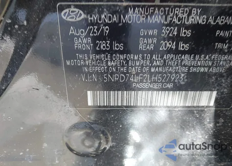 2020 Hyundai Elantra Se из США, поврежденный, VIN 5NPD74LF2LH527923